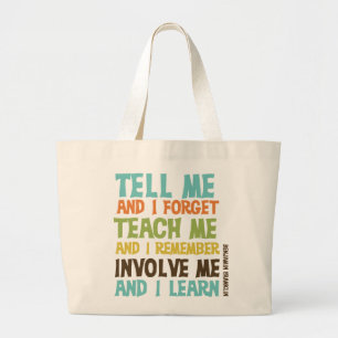 Grand Tote Bag Faites- participermoi citation inspirée