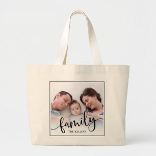 Grand Tote Bag Family, Personalized Custom Full Photo Framed