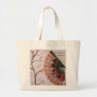 Grand Tote Bag "fan collection" cerisiers en fleurs