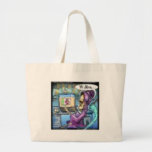 Grand Tote Bag Faucheuse & Skythe Cadeaux Drôles Cartes & T-Shirt
