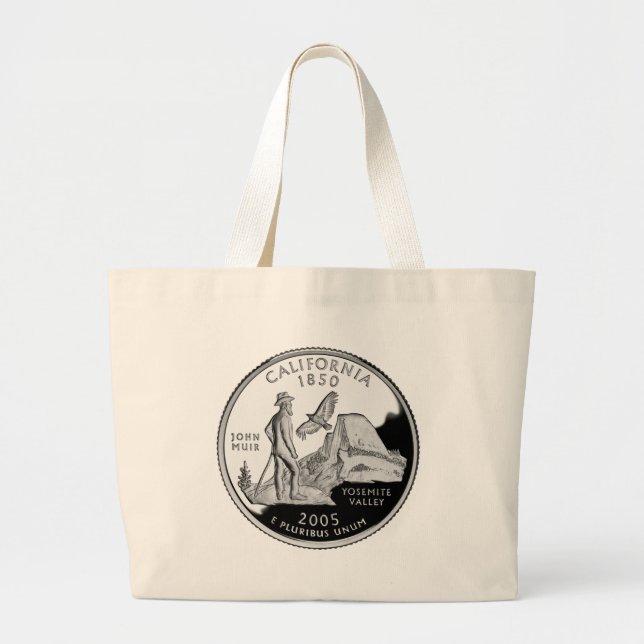 Grand Tote Bag Faux California State Quarter Yosemite Valley Muir (Devant)