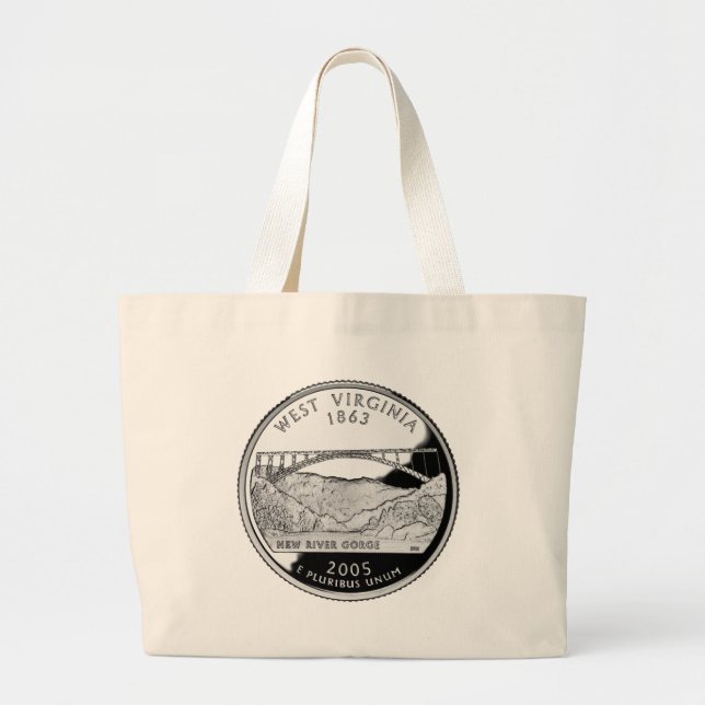 Grand Tote Bag Faux West Virginia State Quarter (Devant)