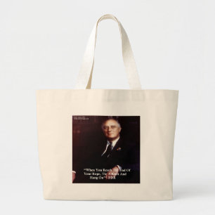 Grand Tote Bag FDR & Accrochez-vous à la corde Citation