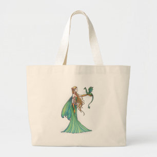 Grand Tote Bag Fée verte de discipline Dragon par Molly Harrison