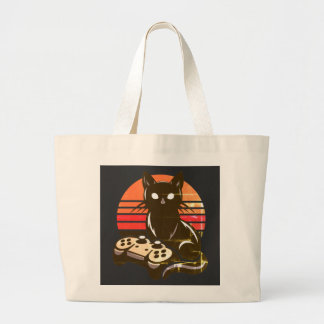 Grand Tote Bag Feline Gamer : Les Chroniques du contrôleur Pawsom