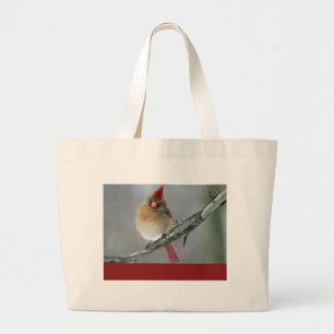Grand Tote Bag Femelle cardinale du nord