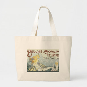 Grand Tote Bag Femme Art Nouveau au Chocolat