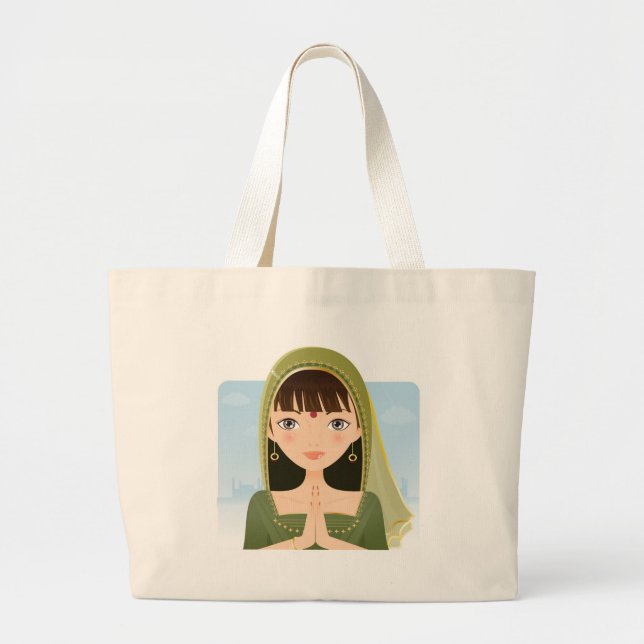 Grand Tote Bag Femme indienne (Devant)