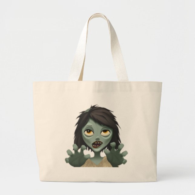 Grand Tote Bag Femme Zombie - Emoji (Devant)