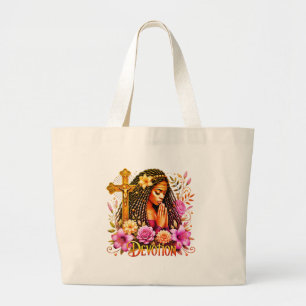 Grand Tote Bag Femmes florales afro-américaines afrocentriques qu
