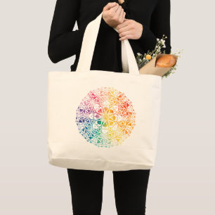 Grand Tote Bag Fenêtre gothique Fierté arc-en-ciel