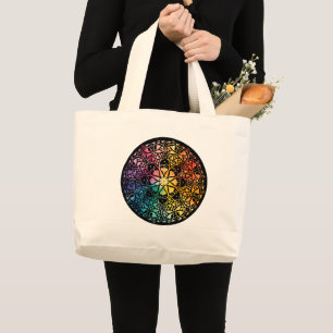 Grand Tote Bag Fenêtre gothique Fierté arc-en-ciel