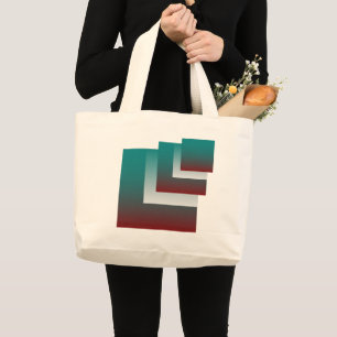 Grand Tote Bag Fenêtres en blanc bordeaux turquoise