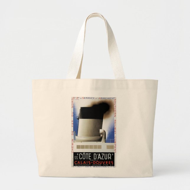 Grand Tote Bag Ferry du canal de la Côte d'Azur (Devant)