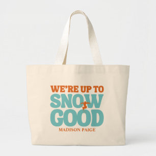 Grand Tote Bag Fête de Bachelorette d'hiver Après Ski Turquoise 