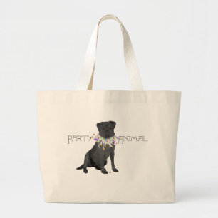 Grand Tote Bag Fête des Retrievers Labrador Noirs