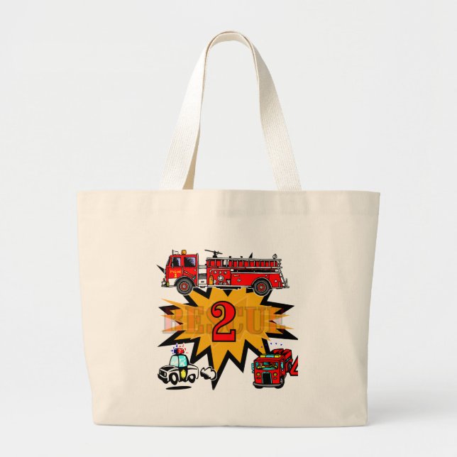 Grand Tote Bag Feu et Secourir 2ème Anniversaire Tshirts et cadea (Devant)