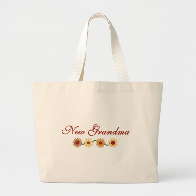 Grand Tote Bag Ficelle de nouvelle grand-maman de fleurs (Devant)