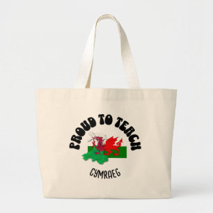 Grand Tote Bag FIER D'ENSEIGNER CYMRAEG Welsh Enseignant
