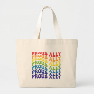 Grand Tote Bag Fière Ally   LGBTQ   GAY PRIDE   Arc en ciel