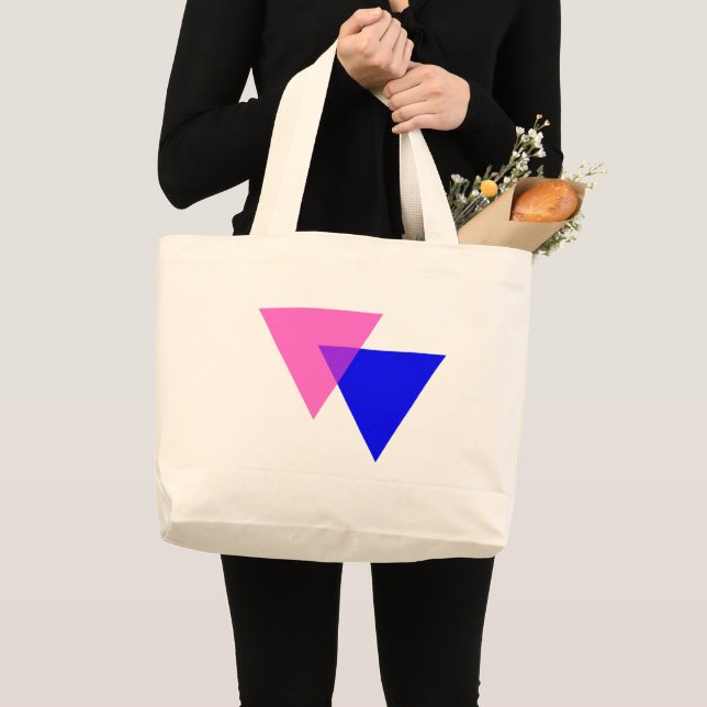 Grand Tote Bag Fierté bisexuelle Biangles (Devant (produit))