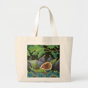 Grand Tote Bag Figues sur le noir 2014