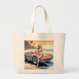 Grand Tote Bag Fille avec voiture de sport
