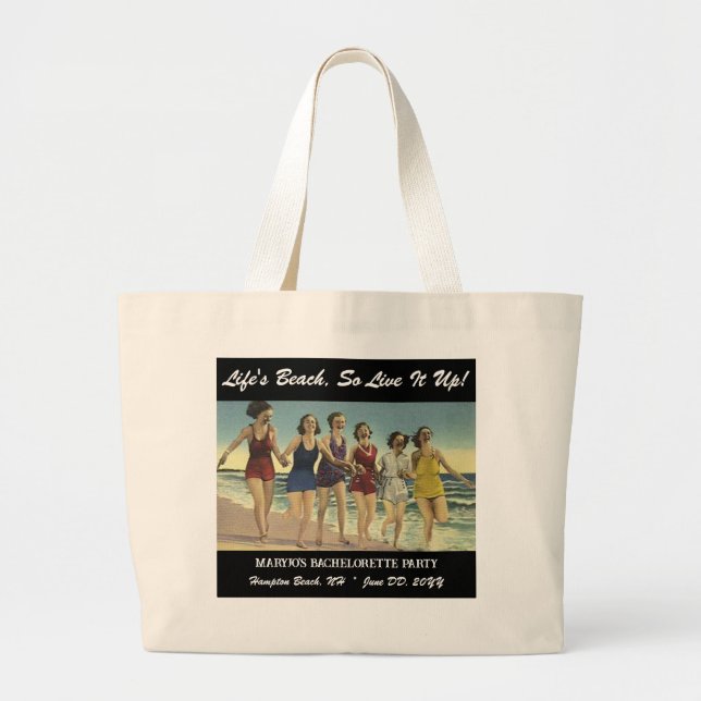Grand Tote Bag Fille's Weekend Summer Bach Party à la plage (Devant)