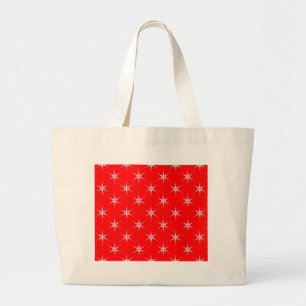 Grand Tote Bag Flammes De Neige En Verre Sur Arrière - plan Rouge