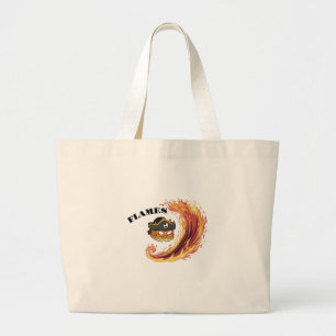 Grand Tote Bag Flammes de pirates - Conception de torchères