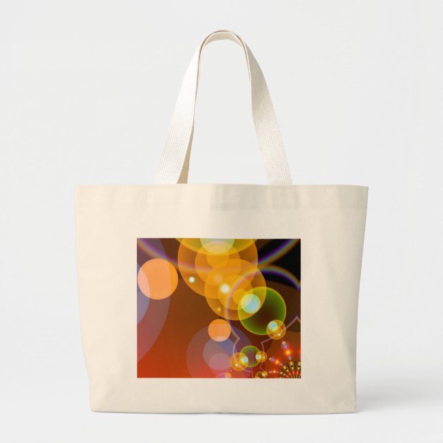 Grand Tote Bag Flare de lentille multicolore Abstraite (Devant)