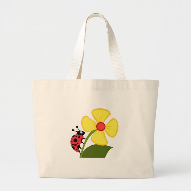 Grand Tote Bag Fleur de coccinelle (Devant)