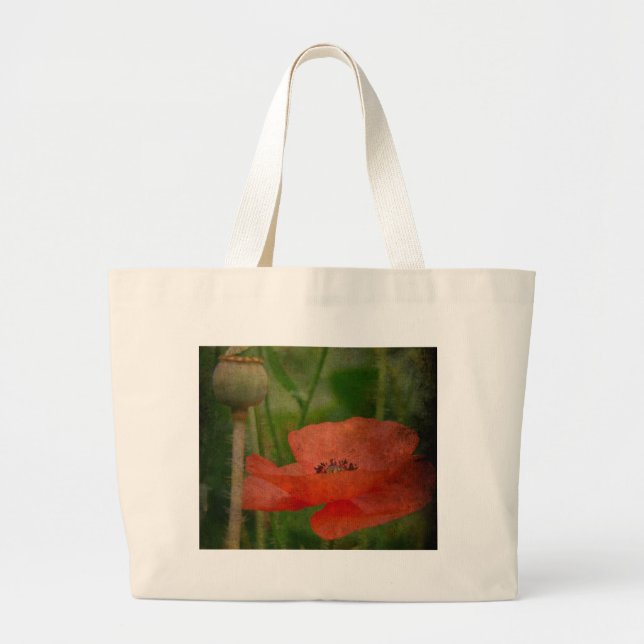 Grand Tote Bag Fleur de pavot (Devant)