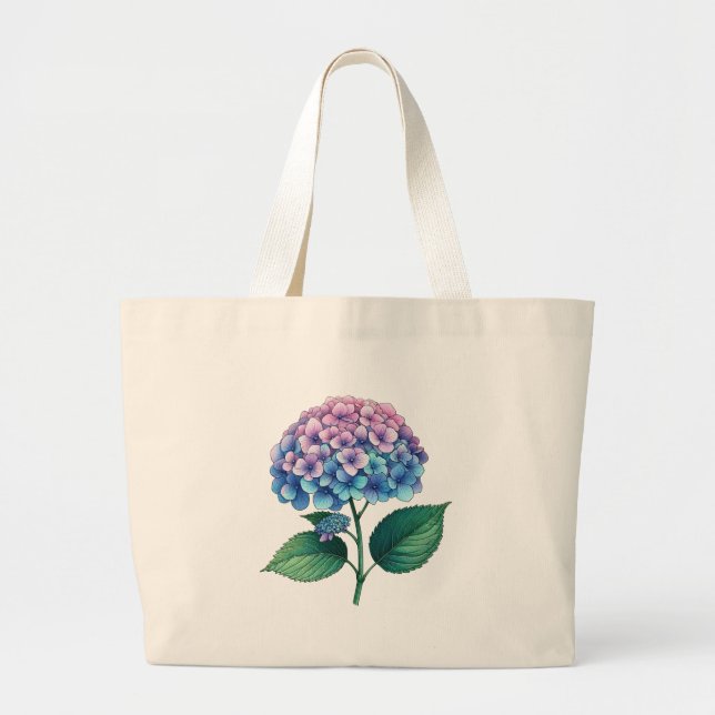 Grand Tote Bag Fleur d'Hydrangea (Devant)