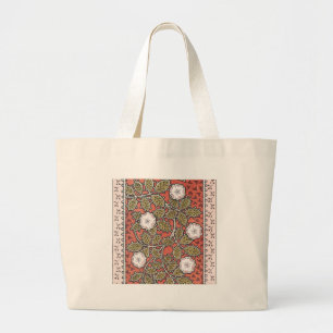 Grand Tote Bag Fleur d'illustration Rose sauvage Vintage