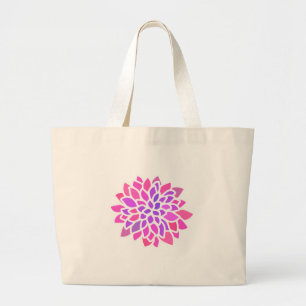 Grand Tote Bag Fleur Hippie rose Rétro Moderne