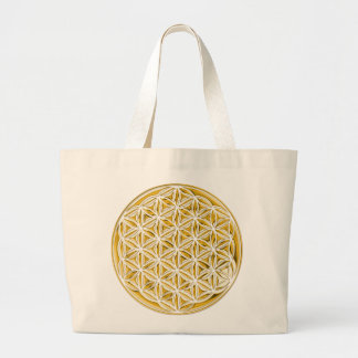 Grand Tote Bag Fleur Live/complètement d'or