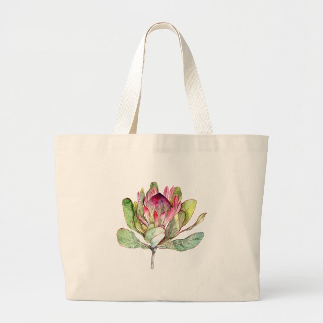 Grand Tote Bag Fleur Protea (Devant)