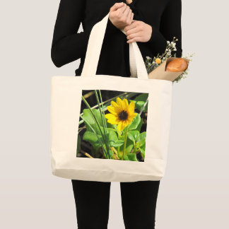 Grand Tote Bag Fleur sauvage jaune