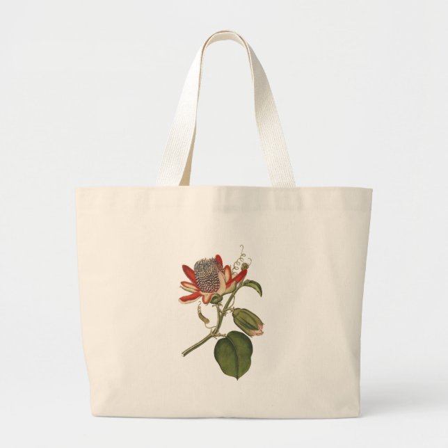 Grand Tote Bag Fleur vintage Passion (Devant)