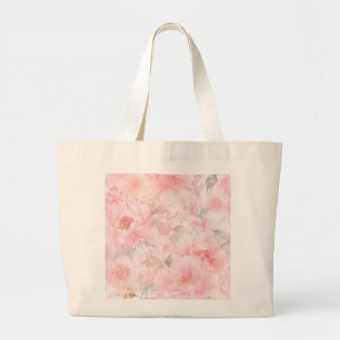 Grand Tote Bag Fleurs aquarelles Blush Bloom