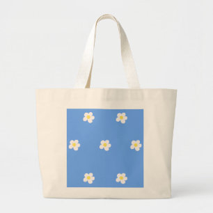 Grand Tote Bag Fleurs blanches sur l'Arrière - plan Lilac