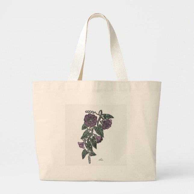 Grand Tote Bag Fleurs de dentelle (Devant)