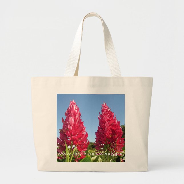 Grand Tote Bag Fleurs de flamme fourre-tout (Devant)