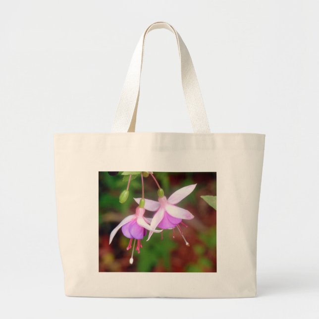 Grand Tote Bag Fleurs de Fuschia (Devant)