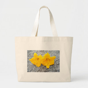 Grand Tote Bag fleurs jaunes de jour en pleine floraison