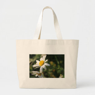 Grand Tote Bag Fleurs marguerites blanches sauvages