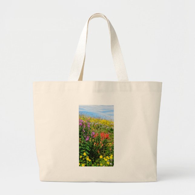 Grand Tote Bag Fleurs sauvages des Rocheuses (Devant)