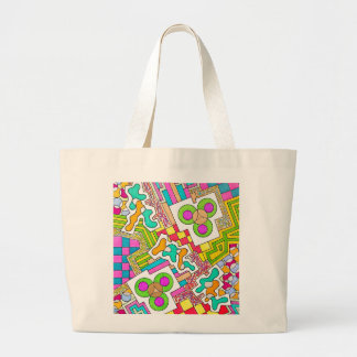 Grand Tote Bag Formes Amibes et Motifs
