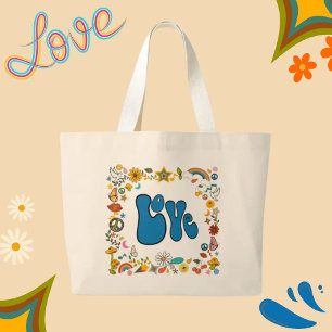 Grand Tote Bag Formes et symboles de thème de LOVE 70